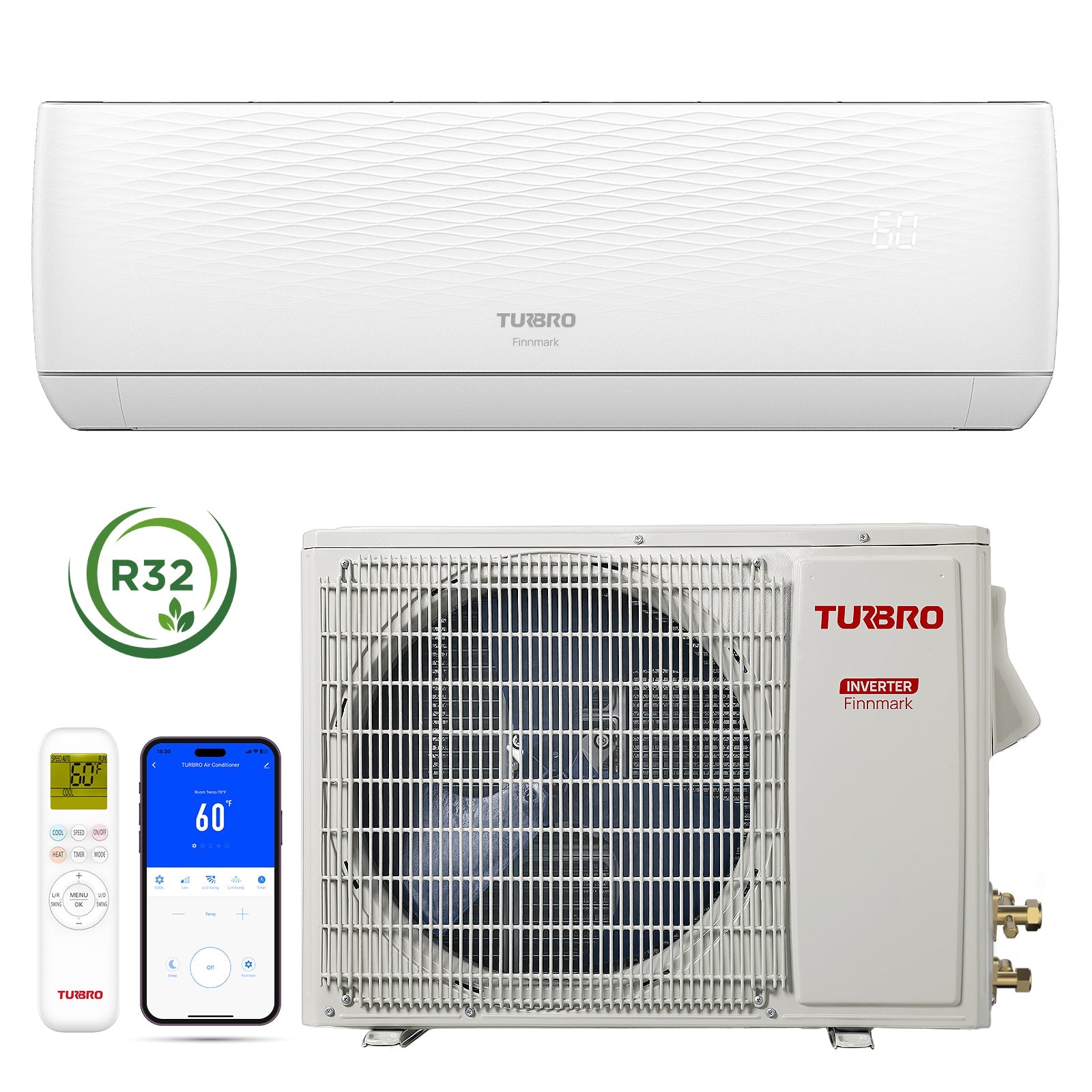 Finnmark Single Zone Mini Split Air Conditioner – R32 (Open Box)