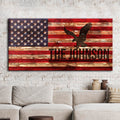 Personalized Rustic American Flag Family Name Sign